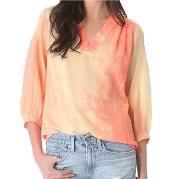 Rare DVF Diane Von Furstenberg Cahill Silk V Neck Top Blouse Size 6 Medium - Picture 1 of 10